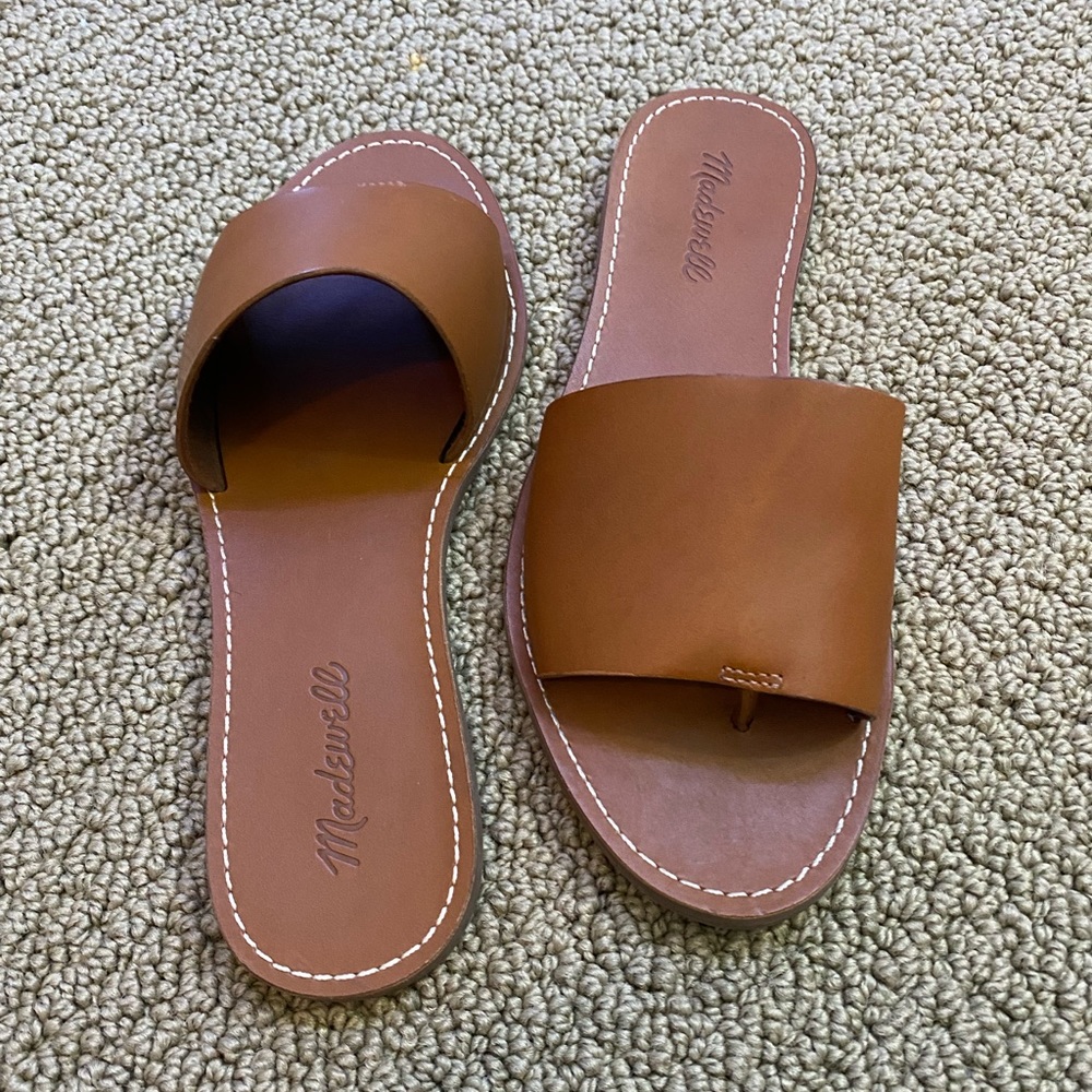 Madewell The Boardwalk Post slide sandal brown